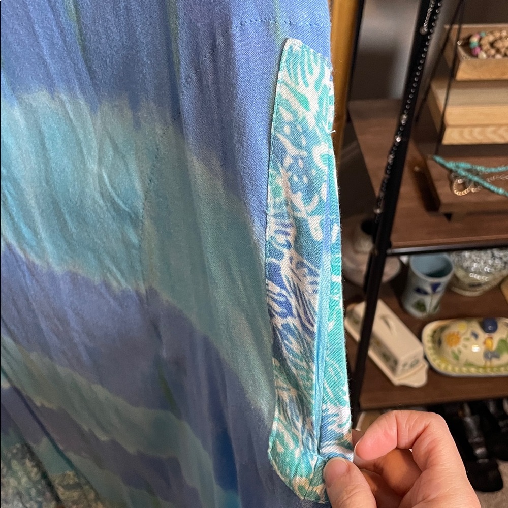 Soft Surroundings Aqua and Mint Swim Cover-Up - Picture 6 of 10
